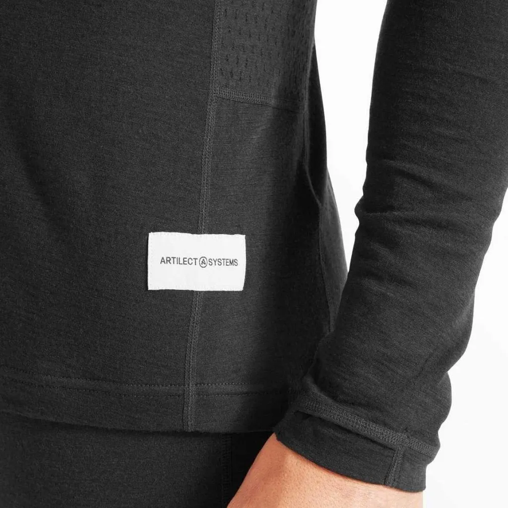 Artilect Boulder 125 Long Sleeve Crew Merino Men's Baselayer - Black