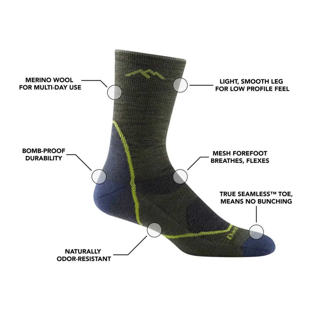 Darn Tough 1972 Men's Light Hiker Micro Crew Lightweight Hiking Socks