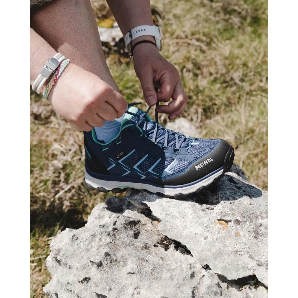 Meindl Activo Lady GTX Wide Fit Walking Shoes - Blue/Mint