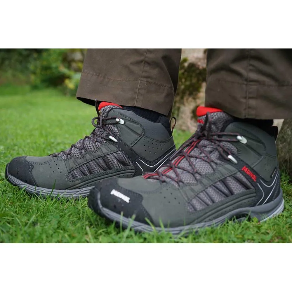 Meindl Journey Mid GTX Mens Wide Fit Walking Boots - Anthracite/Red