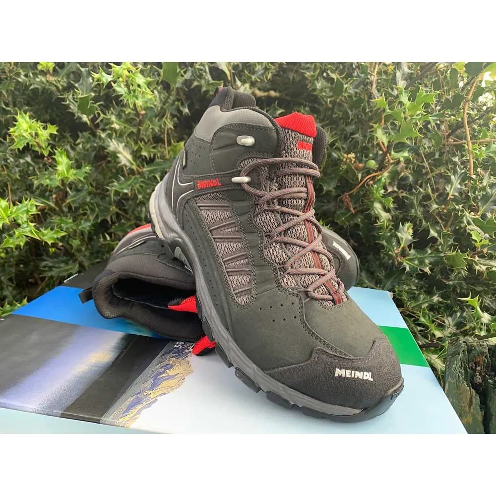 Meindl Journey Mid GTX Mens Wide Fit Walking Boots - Anthracite/Red