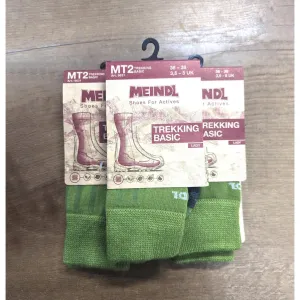 Meindl MT2 Women's Trekking Basic Socks - Green (3 Pair Pack)