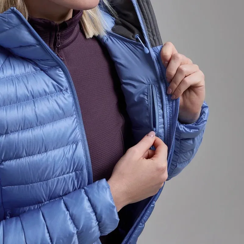 Montane Women's Anti-Freeze Hooded Down Jacket - Cornflower